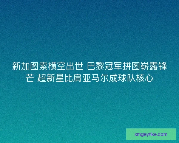 新加图索横空出世 巴黎冠军拼图崭露锋芒 超新星比肩亚马尔成球队核心